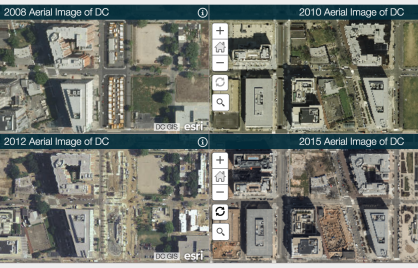 Aerial Images of Canal Park from Four Different Years